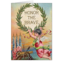 Vintage Patriotic Angel Greeting Card
