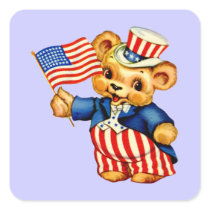 Vintage Patriotic Bear Sticker