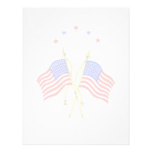 Vintage Patriotic Flag Letterhead