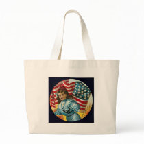 Vintage Patriotic_Girl and Flag_Bag