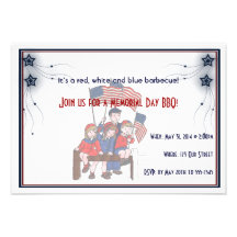 Vintage Patriotic Kids Memorial Day Invite