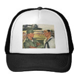 Vintage Patriotic Men, Military Personnel Trucker Hats
