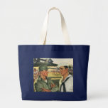 Vintage Patriotic Men, Military Personnel Tote Bag