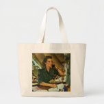 Vintage Patriotic, Military Medical Nurse on Phone Canvas Bags