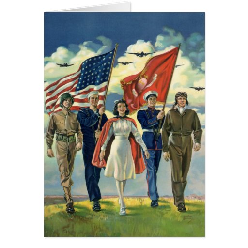 Vintage Patriotic, Military Personnel Cards