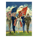 Vintage Patriotic, Military Personnel Postcard