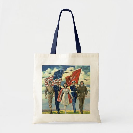 Vintage Patriotic, Military Personnel Tote Bags