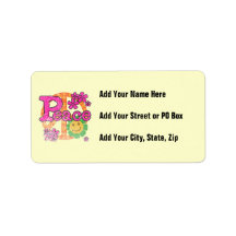Vintage Peace T-shirts and Gifts Address Label