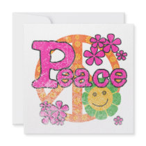 Vintage Peace T-shirts and Gifts Personalized Invitations