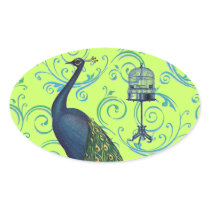 Vintage Peacock & Cage Stickers