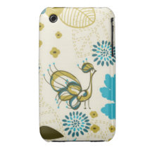 Vintage Peacock Design iPhone 3 Cover