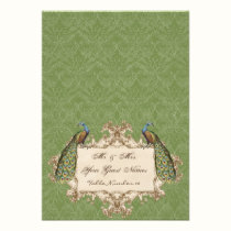 Vintage Peacock & Etchings Reception Table Number invitations