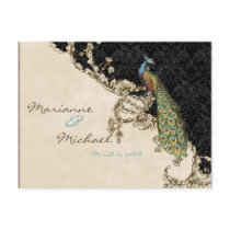 Vintage Peacock & Etchings RSVP Response Postcard