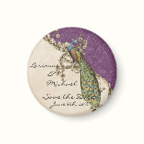 Vintage Peacock & Etchings Save the Date magnets