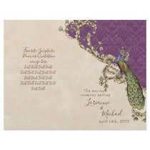Vintage Peacock & Etchings Wedding Program