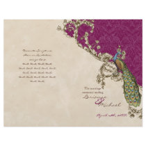 Vintage Peacock & Etchings Wedding Program