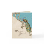 Vintage Peacock & Etchings Wedding Thank You Notes Cards