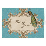 Vintage Peacock & Etchings Wedding Thank You Notes Greeting Cards