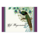 Vintage Peacock, Feathers - Gift Registration Card Business Cards