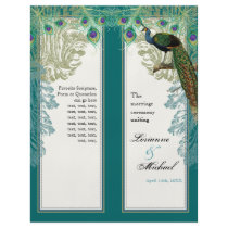 Vintage Peacock, Feathers - Wedding Program