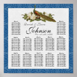 Vintage Peacock Magnolia Swirl Floral Damask Posters