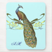 Vintage Peacock Mouse Pad