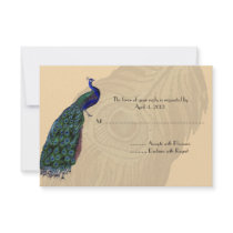 Vintage Peacock Reply Cards Custom Invitations