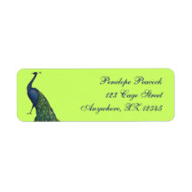 Vintage Peacock Return Address Label