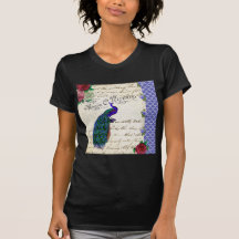 Vintage Peacock Song Collage T-shirts