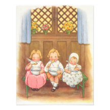 Vintage Pease Porridge Hot Childrens Nursery Rhyme Custom Invites