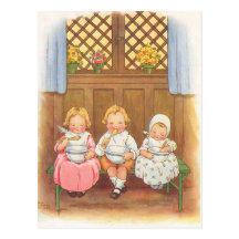 Vintage Pease Porridge Hot Childrens Nursery Rhyme Post Cards