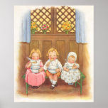 Vintage Pease Porridge Hot Childrens Nursery Rhyme Posters