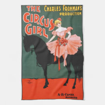 Vintage Performing Arts Poster The Circus Girl Kitchen Towels