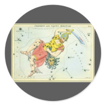 Vintage Perseus and Caput Medusa Round Stickers