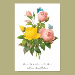 Vintage Persian Yellow Rose Tea Roses by Redoute posters