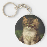 Vintage Pet Animals, Cute Striped Tabby Cat Kitten Key Chain