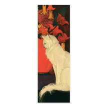 Vintage Pet Animals, Elegant White Cat Portrait Business Cards