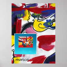 Vintage Peter Max style Peace and Love Poster