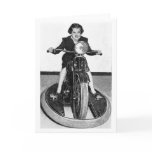 Vintage Photo - Girl on Cycle Greeting Card