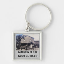 Vintage Photo Horse Drawn Buggy Keychain