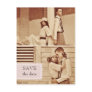 vintage photo save the date postcard