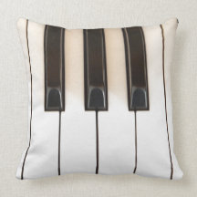 Vintage Piano Keys Throw Pillow