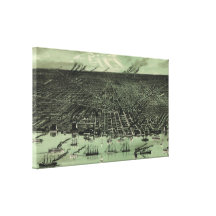 Vintage Pictorial Map of Detroit Michigan (1889) Stretched Canvas Prints