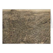 Vintage Pictorial Map of New Haven CT (1879) Greeting Card