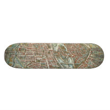 Vintage Pictorial Map of Paris (1615) Skate Decks