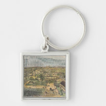 Vintage Pictorial Map of Richmond Virginia (1862) Key Chains