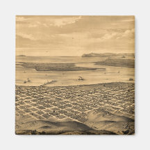 Vintage Pictorial Map of San Diego (1876) Refrigerator Magnets