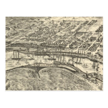 Vintage Pictorial Map of San Pedro (1902) Post Cards