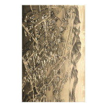 Vintage Pictorial Map of Santa Fe (1882) Stationery Paper