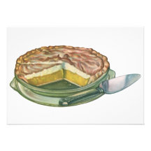 Vintage Pie; Lemon Meringue Personalized Invitation